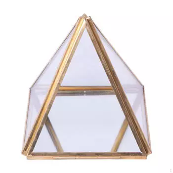 Стеклянная шкатулка для украшений Декоративный подарок Современный геометрический пыленепроницаемый дисплей Кейс Сувенир для S