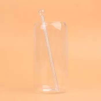 Стеклянная соломинка длиной 19 см с круглой головкой, экологически чистые многоразовые трубочки для питья для молочных коктейлей, коктейлей, коктейлей, барных аксессуаров для дома темно-синий