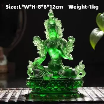 Стеклянная статуя Будды Аптекарь Лотос Арахис Желтый Бог Богатства Гуаньинь Долголетие Будда Украшение Домашний декор