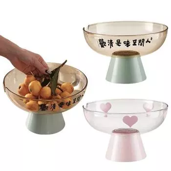 Стеклянная тарелка для фруктов, элегантные прозрачные миски для хранения фруктов, многофункциональные витрины для ананасов, бананов, винограда розовый