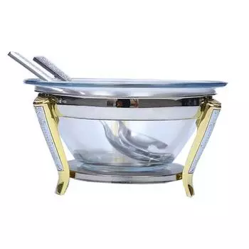 Стеклянная тарелка для фруктов Салатница Хрустальная миска для салата Обеденная лапша, десерты и миски Креативная стеклянная миска Тарелка для холодных овощей