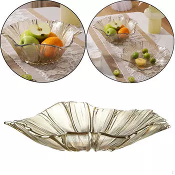 Стеклянная тарелка с фруктами для развлечений Brown Shallow