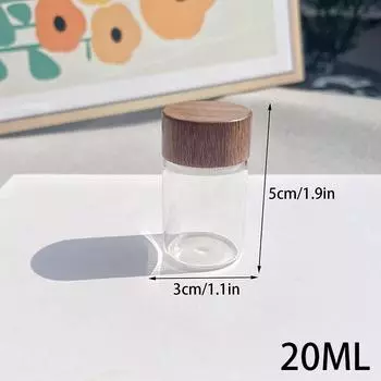 Стеклянная трубка для кофейных зерен с деревянным инструментом, герметичные деревянные канистры для хранения зерна 20ML