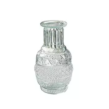 Стеклянная ваза Creaft Прозрачная гидропонная ваза Простая мини-стеклянная ваза Винтажная тисненая ваза Домашний декор style 13