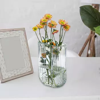 Стеклянная ваза, цветочная композиция в скандинавском стиле, держатель для растений для центрального элемента стола серый