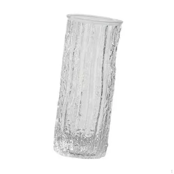 Стеклянная ваза для цветов Украшение Уникальная Минималистичная Декоративная Высота 10,04 дюйма Настольное украшение для офиса