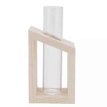 Стеклянная ваза для гидропоники, стеклянная ваза с деревянной подставкой, настольный стеклянный контейнер для гидропонных растений