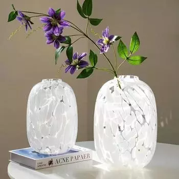 Стеклянная ваза Прозрачный цилиндр Белый Неровность Цветочная ваза Гидропоника Террариум Украшения для дома Аксессуары Цветочный горшок