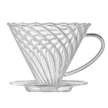 Стеклянная воронка для кофе Vandroop, многоразовая, прозрачная, для рук, для кофе V60, прозрачная (на 1-4 чашки) (В)