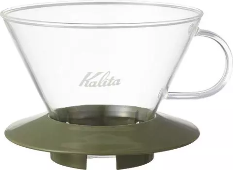 Стеклянная воронка Kalita Coffee Wave Series WDG-185 для 2~4 человек, цвет армейский зеленый #05110