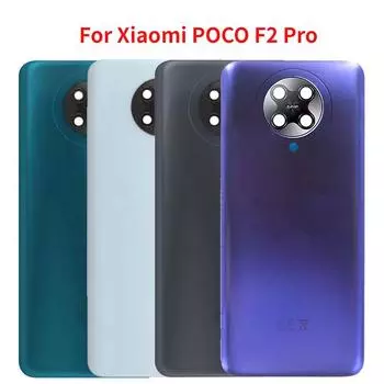 Стеклянная задняя панель для Xiaomi Poco F2 Pro, панель аккумулятора, задняя дверь корпуса с объективом камеры White No Lens