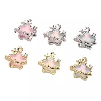 Стеклянная звезда кулон металлические подвески для изготовления ювелирных изделий DIY браслет ожерелье серебряный/белый