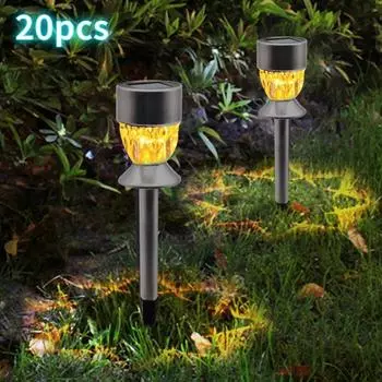 Стеклянные алмазные светодиодные солнечные светильники для дорожек, меняющие цвет ландшафтные светильники для дорожек, работающие на солнечной энергии, водонепроницаемые солнечные светильники для наружного декора 1pcs разноцветный