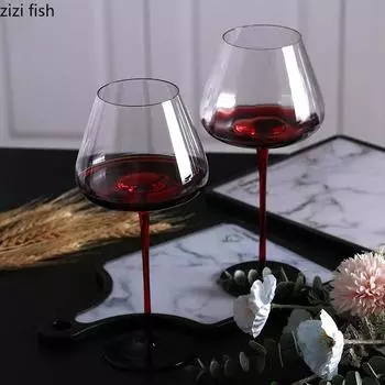 Стеклянные бокалы для вина Бокалы Украшения Креативные инструменты для бара в ресторане Изысканная посуда для напитков Винные бокалы Высокие ножки Аксессуары для бара 270-990ML