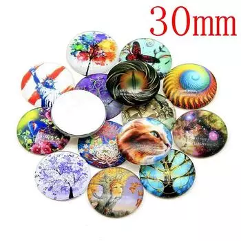 Стеклянные бусины кабошон с плоской задней частью, украшение для ювелирных подвесок