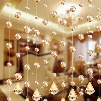 Стеклянные бусины занавески роскошные гостиная спальня окна двери свадебный декор