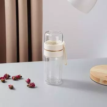 Стеклянные бутылки для воды, бутылка для заварки чая, разделительная кружка для чая, двухслойная портативная чашка для воды, домашняя бутылка для воды, креативный подарок, чашка