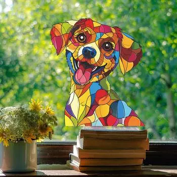 Стеклянные двери и окна Color Block Puppy, декоративные наклейки на окна для украшения дома 25*28CM/fun-f206 uv