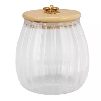 Стеклянные герметичные банки влагостойкие утолщенные полосатые прозрачные легко очищаемые для орехов сахара специй