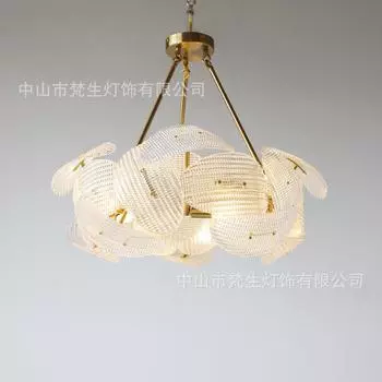 Стеклянные лепестковые потолочные люстры 2024 года, новые светодиодные светильники, роскошные длинные подвесные лампы, современные люстры для украшения дома для обеденного стола