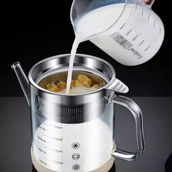 Стеклянные масляные фильтры Контейнер с сетчатым фильтром Соевое молоко Соевое молоко 12x18cm 1.2L