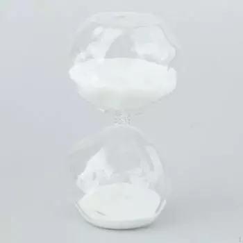 Стеклянные песочные часы, песочные часы, таймер, песочные часы для подарка, спальни, ванной комнаты, рабочего стола, дома белый