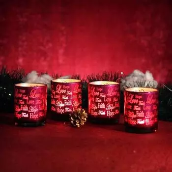 Стеклянные подсвечники для свечей, украшения для домашнего декора, набор из 4 штук для обеденного стола