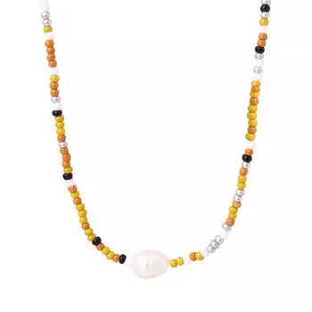 Стеклянные рисовые бусины, бисерное жемчужное ожерелье с подвеской, новая китайская личность, ниша, легкая роскошная цепочка на ключицу, западные ювелирные изделия вдовствующей императрицы для женщин