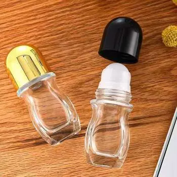 Стеклянные роликовые бутылки с рулонным герметичным стеклом, гладкие катящиеся шариковые бутылки для дозирования, ароматерапия 30ML чёрный