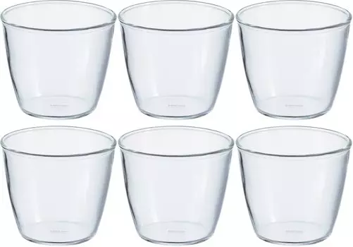 Стеклянные стаканчики для пудинга HARIO Made in Japan 200 мл, набор из 6 шт., прозрачные, термостойкие PRC-20-BK чистый