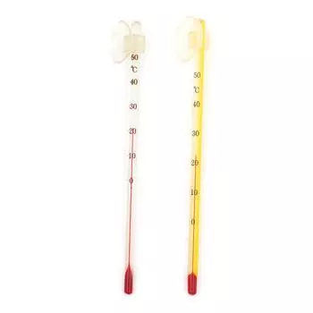 Стеклянный аквариумный термометр с присоской Термометр для аквариума жёлтый