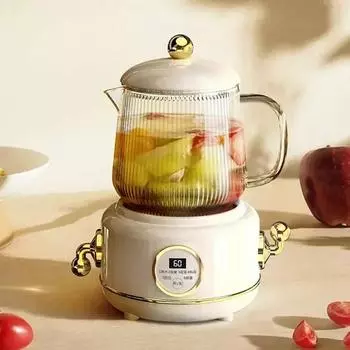 Стеклянный электрический чайник 600 мл, 220 В, бытовой горшок для здоровья, автоматический электрический мини-чайник, милый портативный уличный чайник 400 Вт us