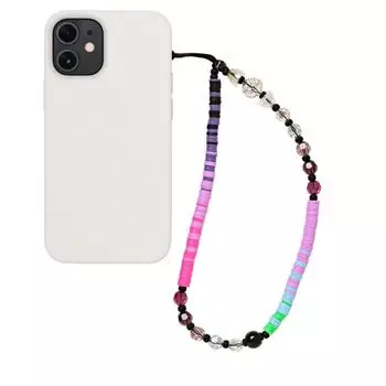 Стеклянный бусины телефонный брелок телефонный шнурок цепочка для мобильного телефона анти-потеря шнурок телефонный ремешок на запястье black