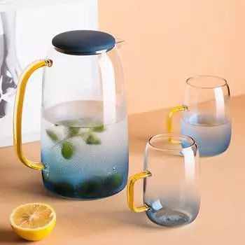 Стеклянный чайник 1400 мл, китайский чайный сервиз кунг-фу, взрывозащищенный чайник, термостойкий бытовой кувшин для сока с холодной водой tea cup
