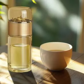 Стеклянный чайник для заваривания чая с двойной изоляцией, герметичная переносная дорожная чашка для чая с фильтром, разделение воды для чая, подарок любителям чая 280ml