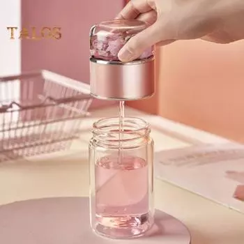 Стеклянный чайник для заваривания чая с двойной изоляцией, герметичная переносная дорожная чашка для чая с фильтром, разделение воды для чая, подарок любителям чая 280ml