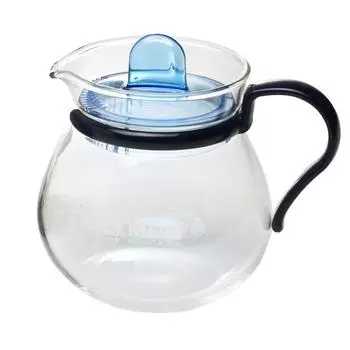 Стеклянный чайник iwaki для микроволновой печи Petit Tea Blue 400 мл, термостойкий KT842-BL