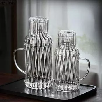 Стеклянный чайник ручной работы для сока, чая, кофе, простой домашний чайник, настольный с крышками, бутылки для холодной воды, чайники, кухонные принадлежности