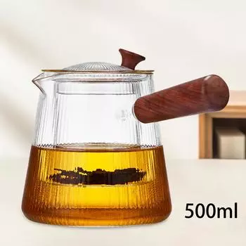 Стеклянный чайник с заварником, простой в использовании, простой заварник для цветущего и листового чая, прозрачный чайник, заварник для домашнего кемпинга