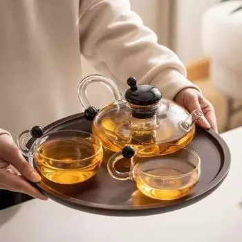 Стеклянный чайник со съемным фильтром для заваривания чая, термостойкий стеклянный чайник для листового чая, подходит для микроволновой печи, не содержит бисфенол-А, заварочный кувшин A