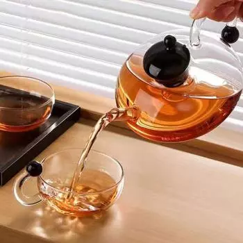 Стеклянный чайник со съемным заварником для чая Фильтрация Термостойкий стеклянный чайник A