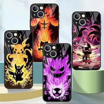 Стеклянный чехол для Apple iPhone 13 11 14 Pro 12 7 8 Plus SE 2022 XR X XS Max 6 6S закаленный чехол для телефона Pokemon Pikachu Cool iPhone 14 Pro Max