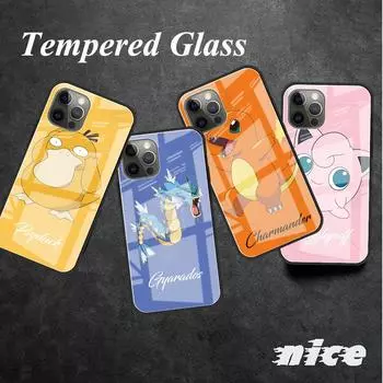 Стеклянный чехол для Apple iPhone 13 Pro 11 14 12 7 8 Plus SE 2022 XR X XS Max 6 6S закаленный чехол для телефона мультяшный милый покемон iPhone 14 Pro Max