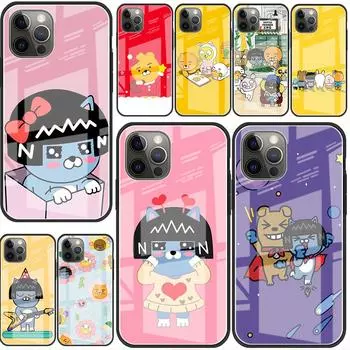 Стеклянный чехол для Apple iPhone 14 13 Pro 11 12 7 8 Plus SE 2022 XR X XS Max 6 6S закаленный чехол для телефона Kakao Friends iPhone 13 Pro Max