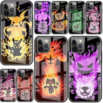 Стеклянный чехол для Apple iPhone 14 13 Pro 11 12 7 8 Plus SE 2022 XR X XS Max 6 6S закаленный чехол для телефона Pokemon Pikachu Cool iPhone 13 Pro Max