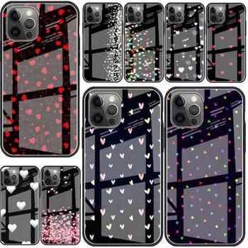 Стеклянный чехол для Apple iPhone 14 13 Pro 11 12 7 8 Plus SE 2022 XR X XS Max 6 6S закаленный чехол для телефона LOVE Heart iPhone 14 Plus