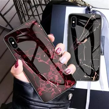 Стеклянный чехол для Honor 50 7A 7C P Smart Samsung A32 A52S A33 Xiaomi Redmi Note 11 Pro 10S iPhone 13 Pro Чехол Мраморный чехол Защитные бамперы для телефона