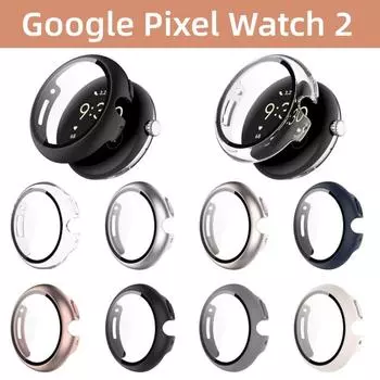 Стеклянный чехол для ПК для Google Pixel Watch 2, полный защитный экран для смарт-часов, бампер, чехол для часов Pixel, аксессуары For Pixel Watch 2
