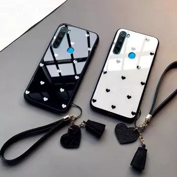 Стеклянный чехол для Redmi Y1 Lite Note 4 4X5 6 7 8 Pro 5A 8T модный жесткий чехол для телефона с сердечком и сердечком For Redmi Y1 белый/чёрный