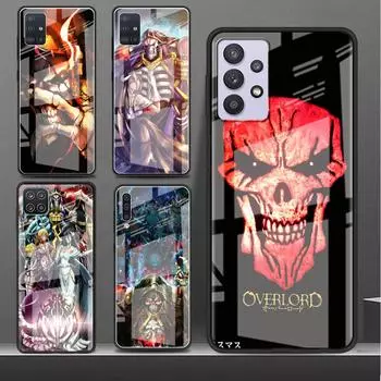 Стеклянный чехол для Samsung Galaxy A52 A51 A71 A50 A21s A12 A70 A31 A53 A72 A32 A13 A41 A30 A10 A23, чехол для телефона Overlord, череп, аниме Samsung A30